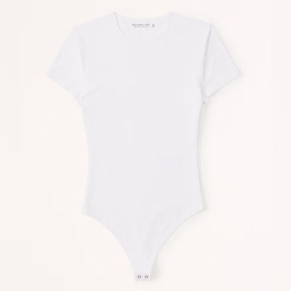 Abercrombie Short-Sleeve Bodysuit, White, S